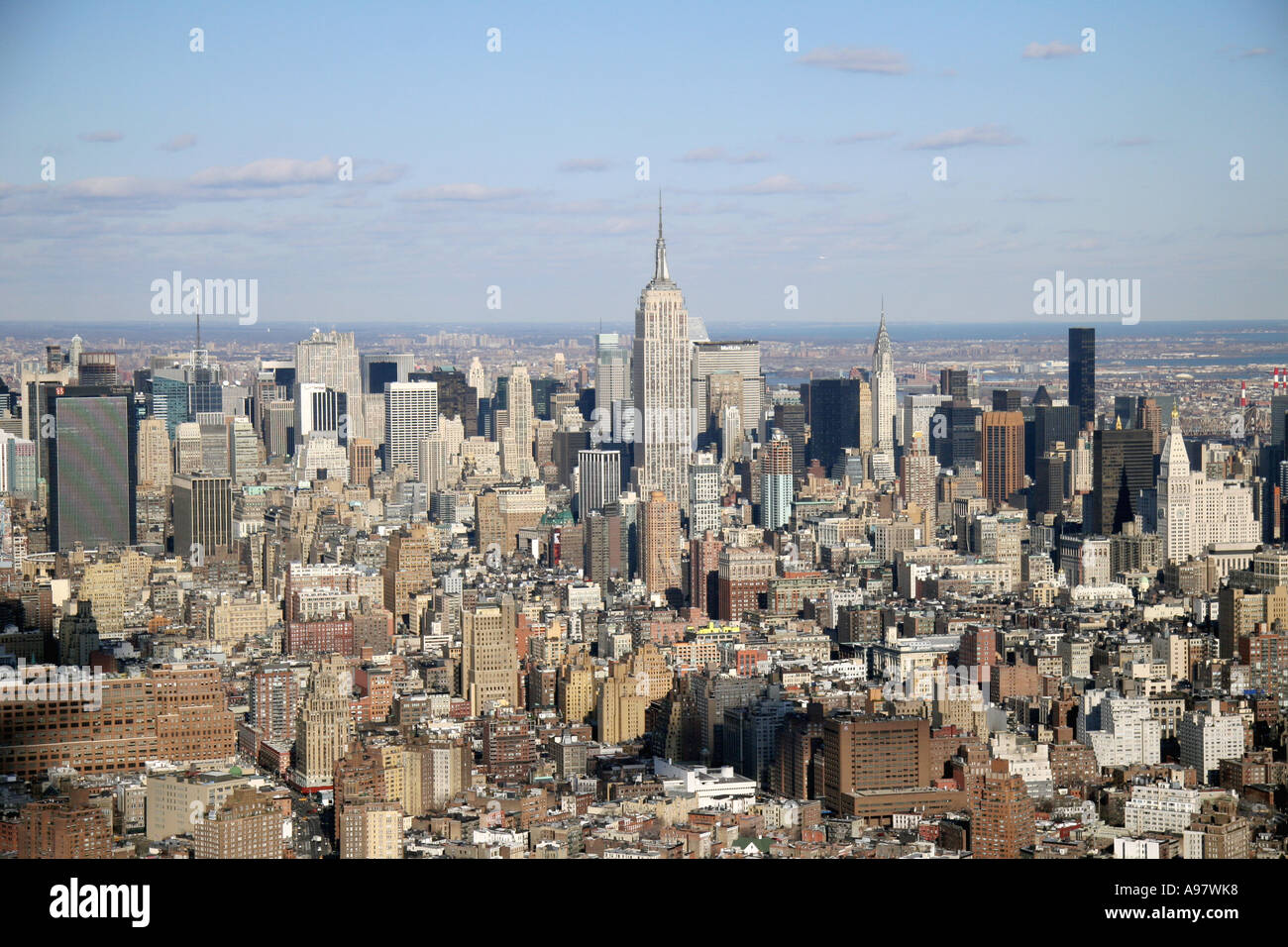Blick auf das Empire State Building befindet sich in Midtown Manhattan in New York, U.S.A. Stockfoto
