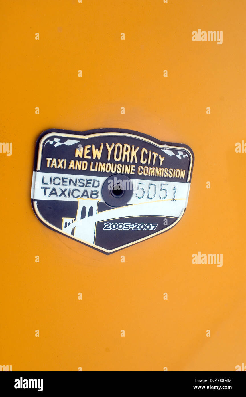 Ein NYC Taxi und Limousinen-Kommission Medaillon Stockfoto