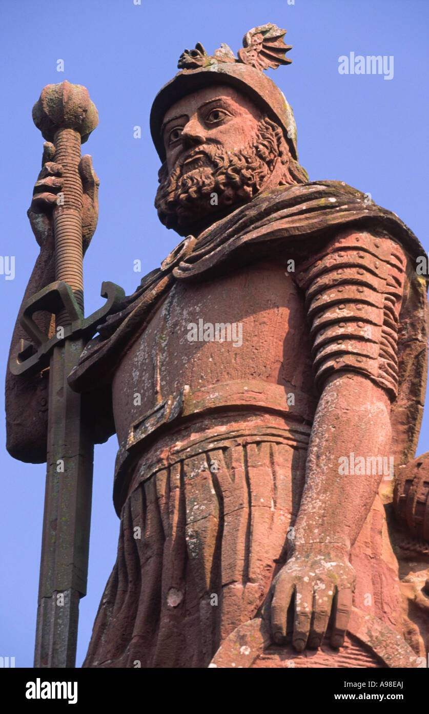 Statue von William Wallace der schottischen Helden Freiheitskämpfer in der Nähe von Dryburgh in Scottsih Grenzen Scotland UK Stockfoto