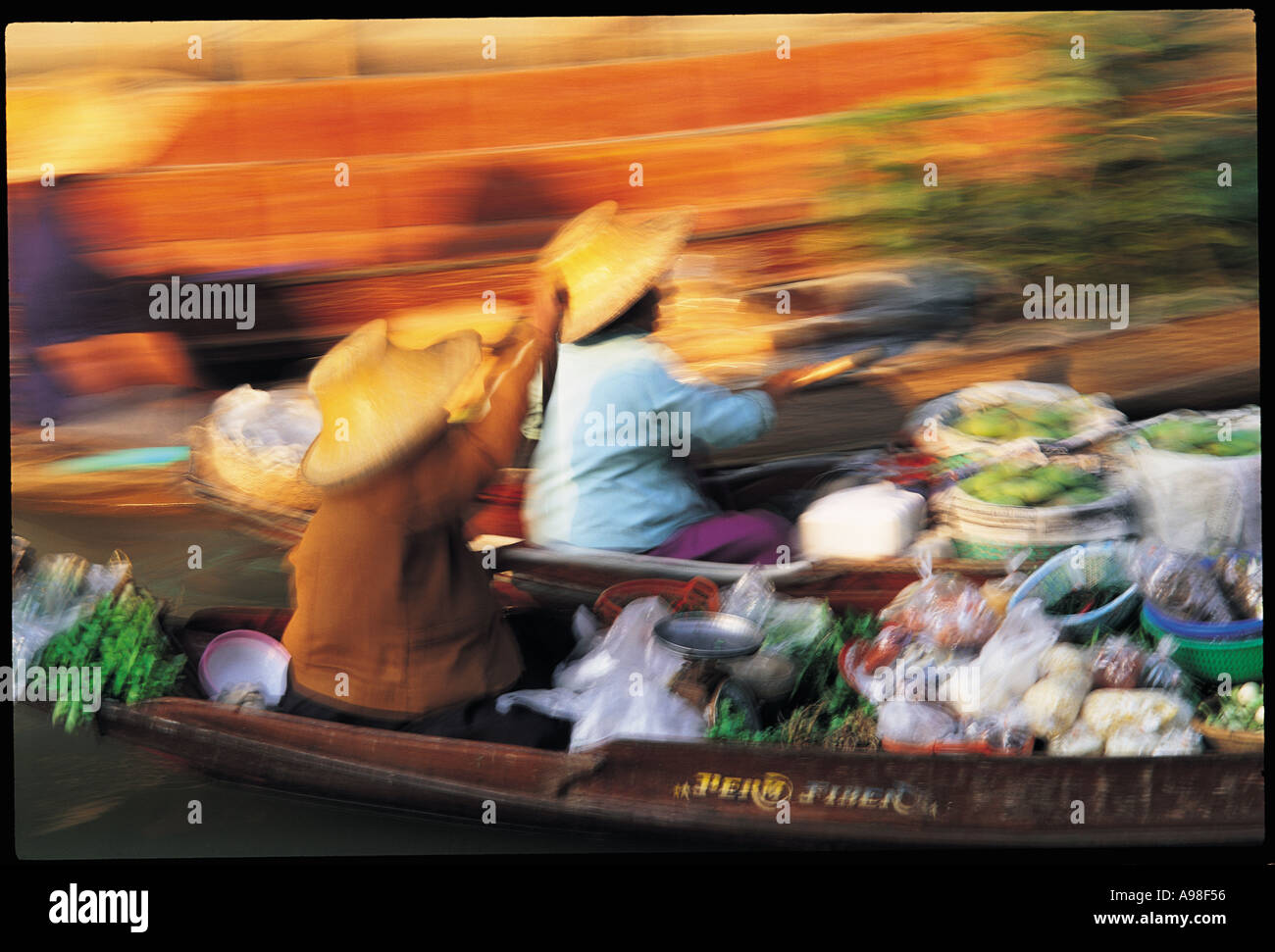 Schwimmenden Markt Bangkok Thailand Stockfoto