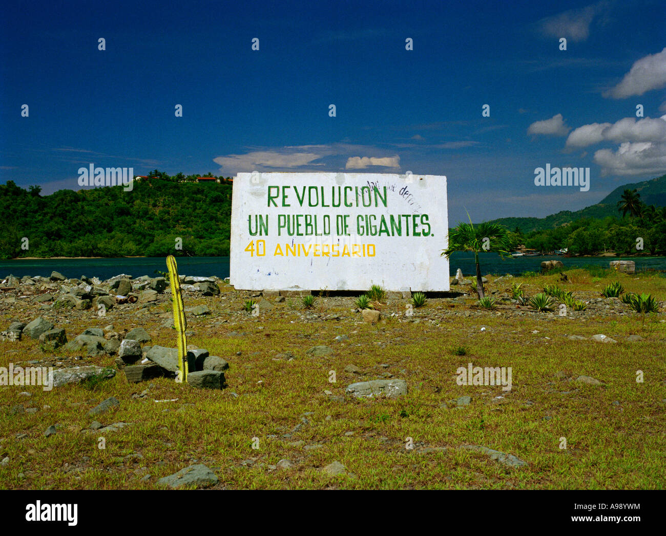 Kuba. Politische Propaganda-panel Stockfoto