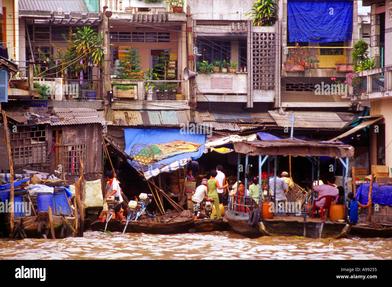 Hektik am Mekong Delta Vietnam Stockfoto