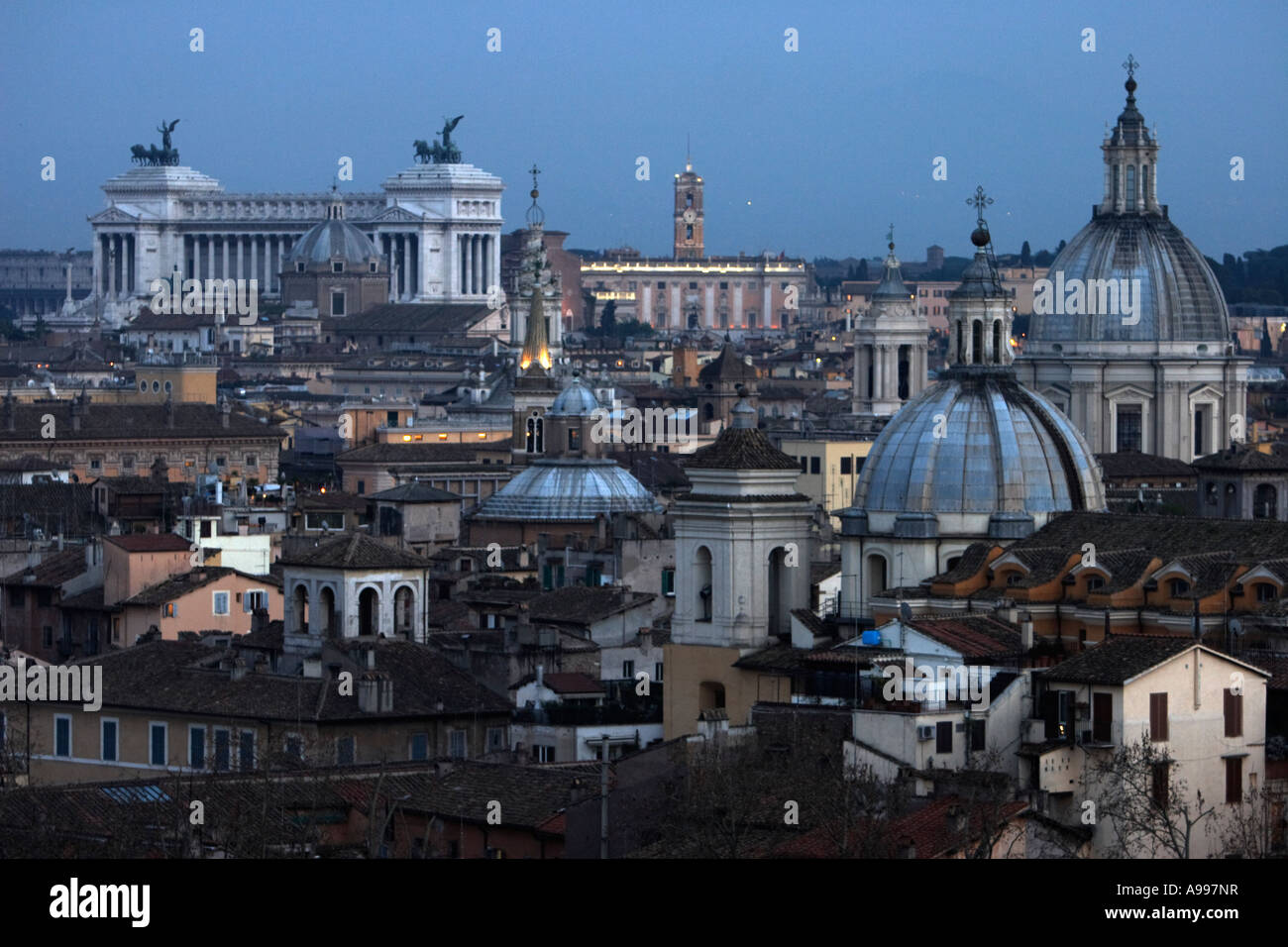 Blick auf Rom von Castel Sant' Angelo Stockfoto