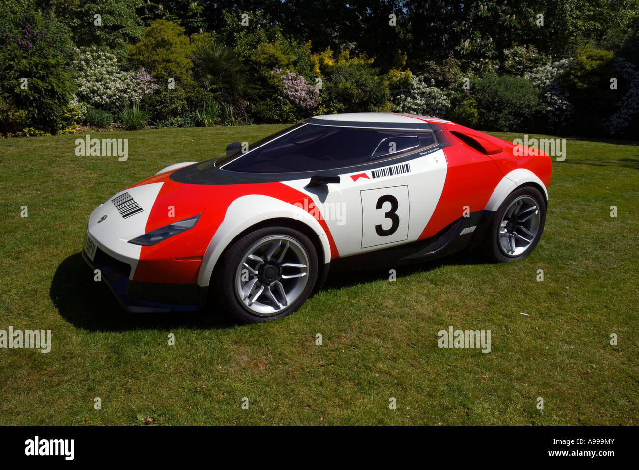 Lancia Stratos Ausstellung im Garten des Regents Park College, London Stockfoto