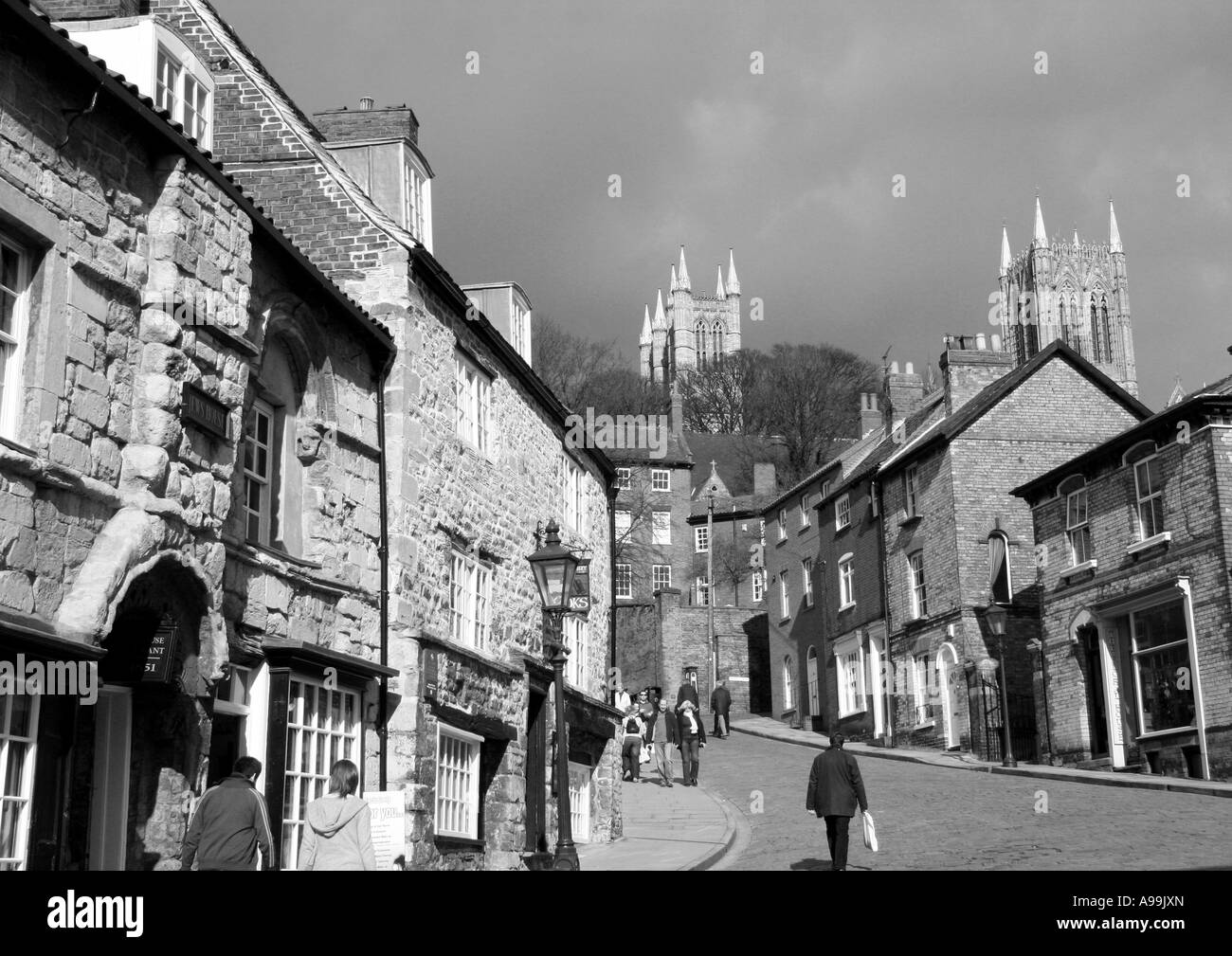 Juden Haus steilen Hügel, Lincoln, Lincolnshire. Stockfoto
