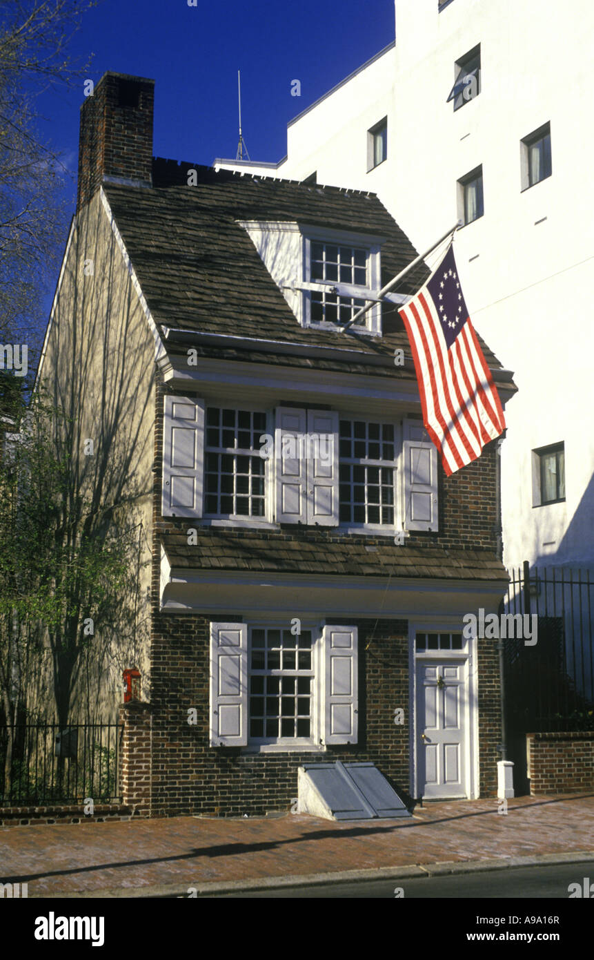BETSY ROSS HOUSE GEBURTSORT DER AMERIKANISCHEN FLAGGE PHILADELPHIA PENNSYLVANIA USA Stockfoto