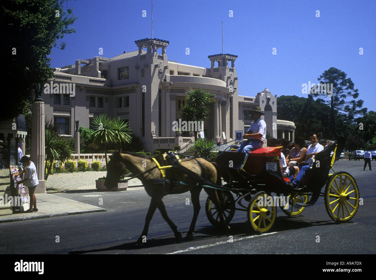 SIGHTSEEING PFERD CARRIAGE TOUR CASINO MUNICIPAL VINA DEL MAR CHILE Stockfoto