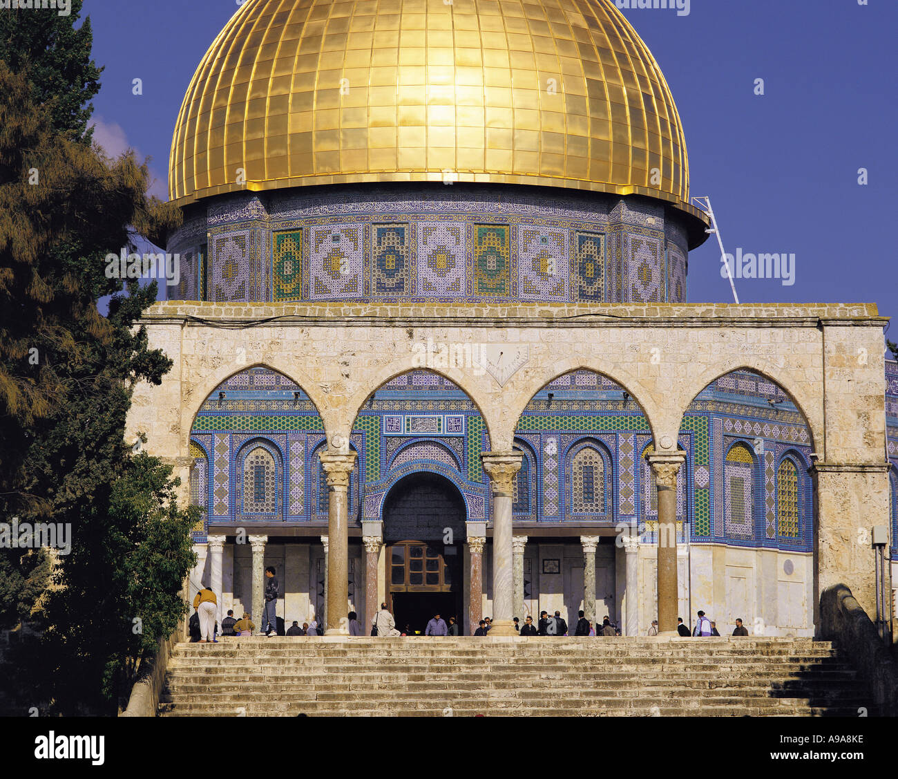 Nahaufnahme von der Kuppel des Rock Moschee al Quds das heilige Jerusalem Israel Stockfoto