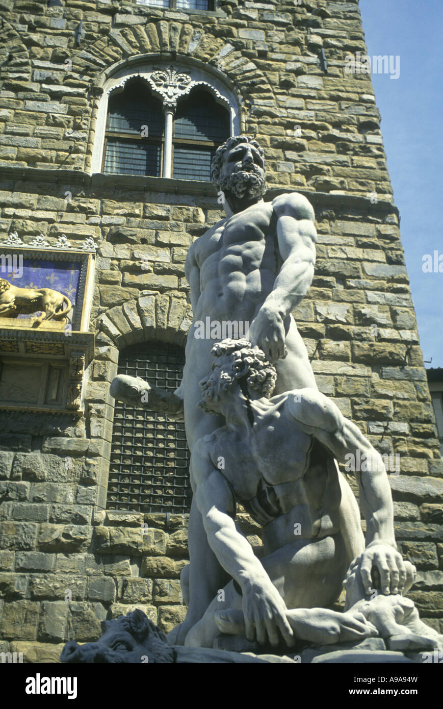 HERCULES UND GRAB PIAZZA DELLA SIGNORIA, PALAZZO VECCHIO FLORENZ TOSKANA ITALIEN Stockfoto