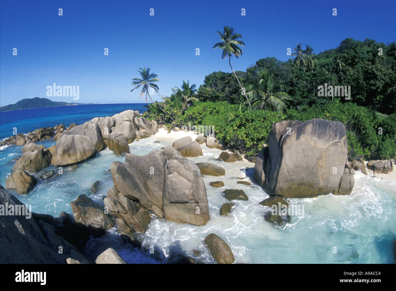 Seychellen La Digue Island Anse Source D argent Stockfoto