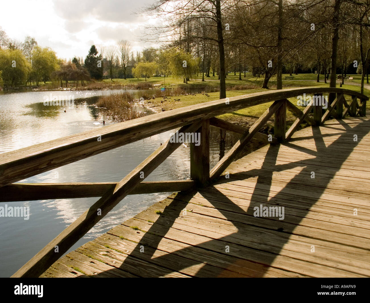 Fußgängerbrücke in Jericho Park Stockfoto