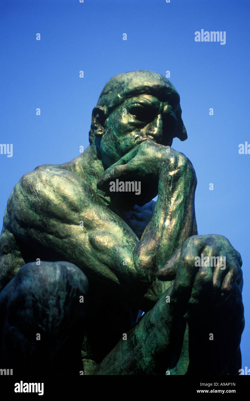DENKER STATUE (© AUGUSTE RODIN 1909) RODIN-MUSEUM PARIS FRANKREICH Stockfoto