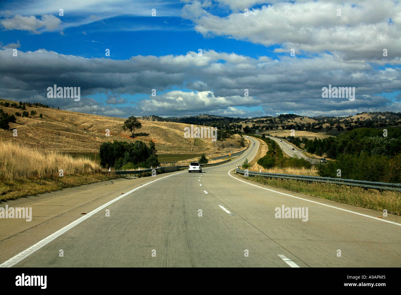 Hume Highway Richtung Norden in der Nähe von Yass New South Wales Australien Stockfoto