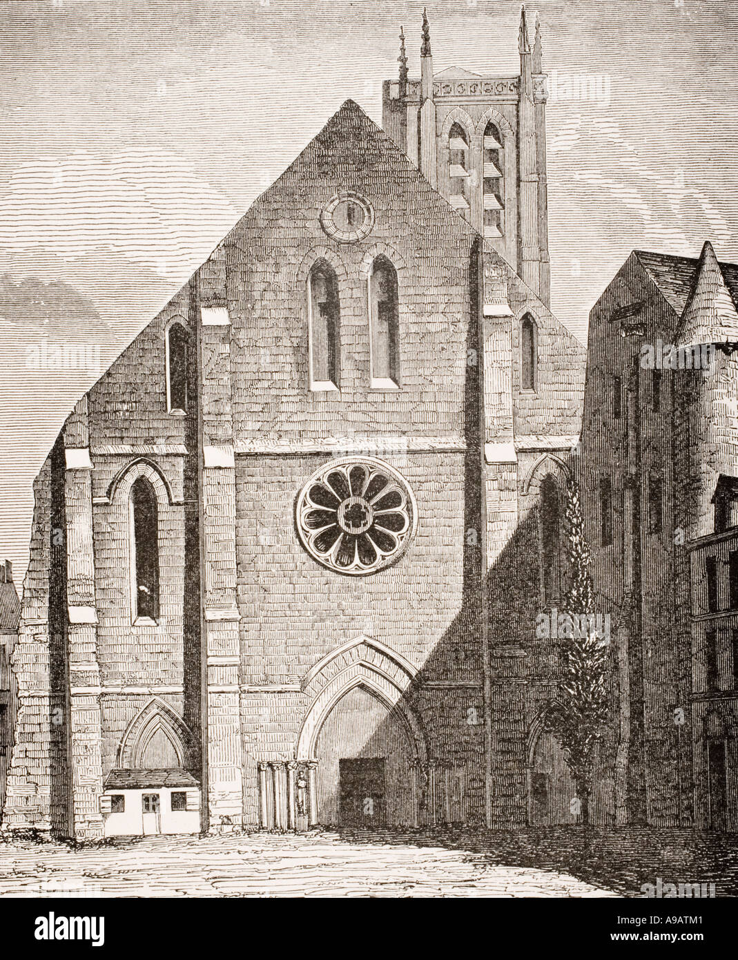 Kirche der Abtei von Sainte Genevieve, Paris, Frankreich. Zustand des Gebäudes vor der Zerstörung am Ende des 18. Jahrhunderts. Stockfoto