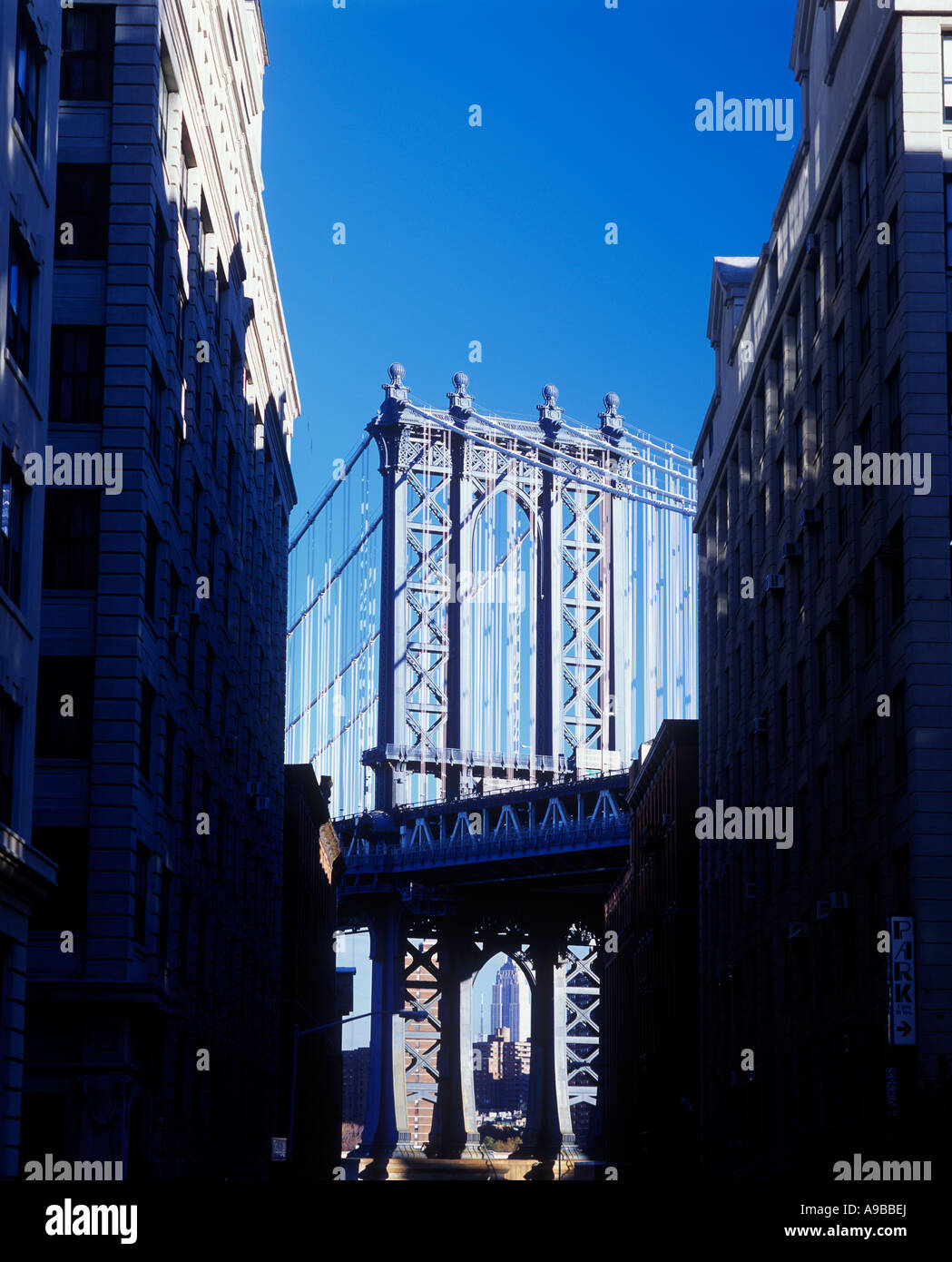 MANHATTAN BRIDGE ADAMS STREET BROOKLYN NEW YORK CITY USA Stockfoto