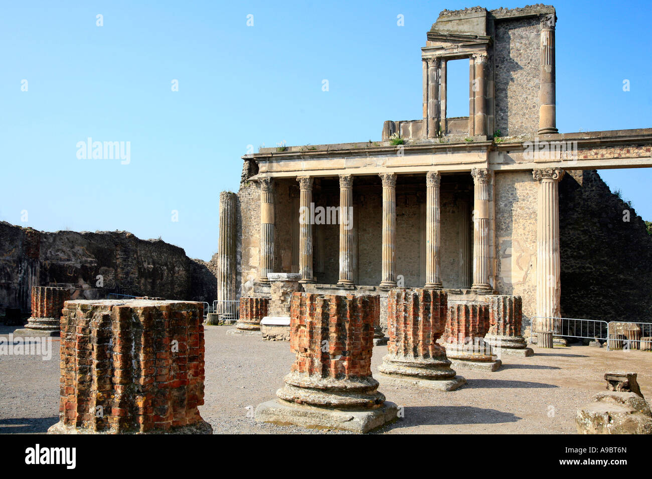 Zerstörten Basilika in Pompeji Stockfoto