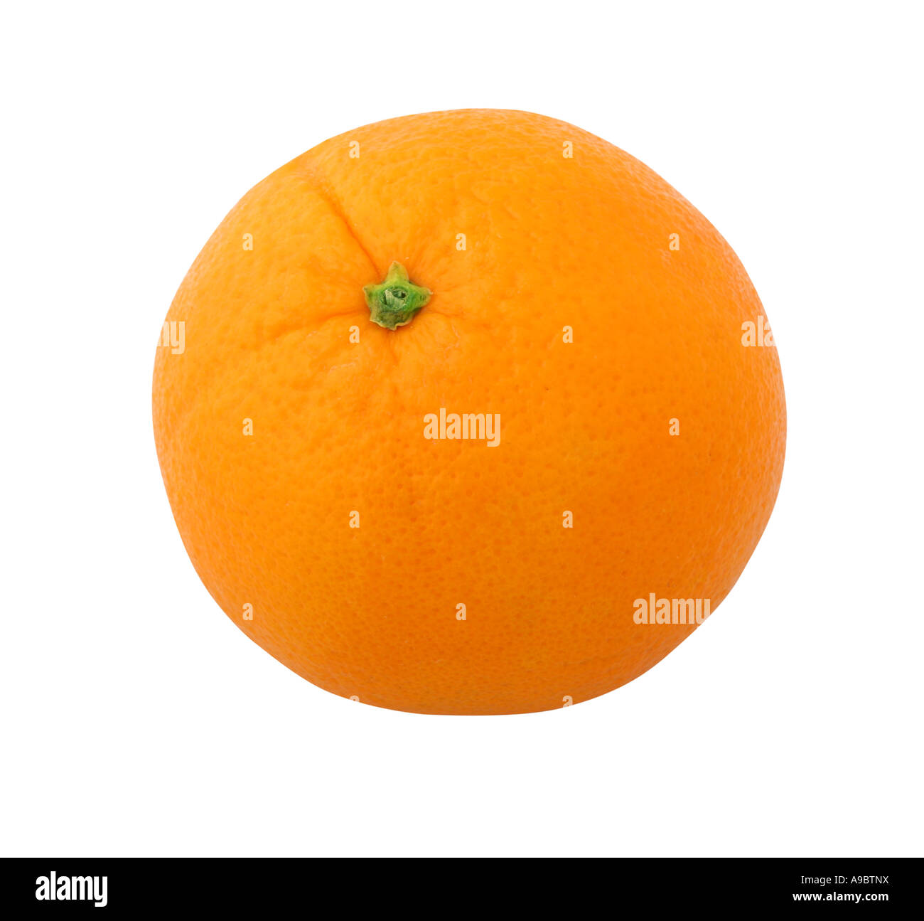 Perfekt geformte Orange isoliert auf weiss mit Beschneidungspfad Stockfoto