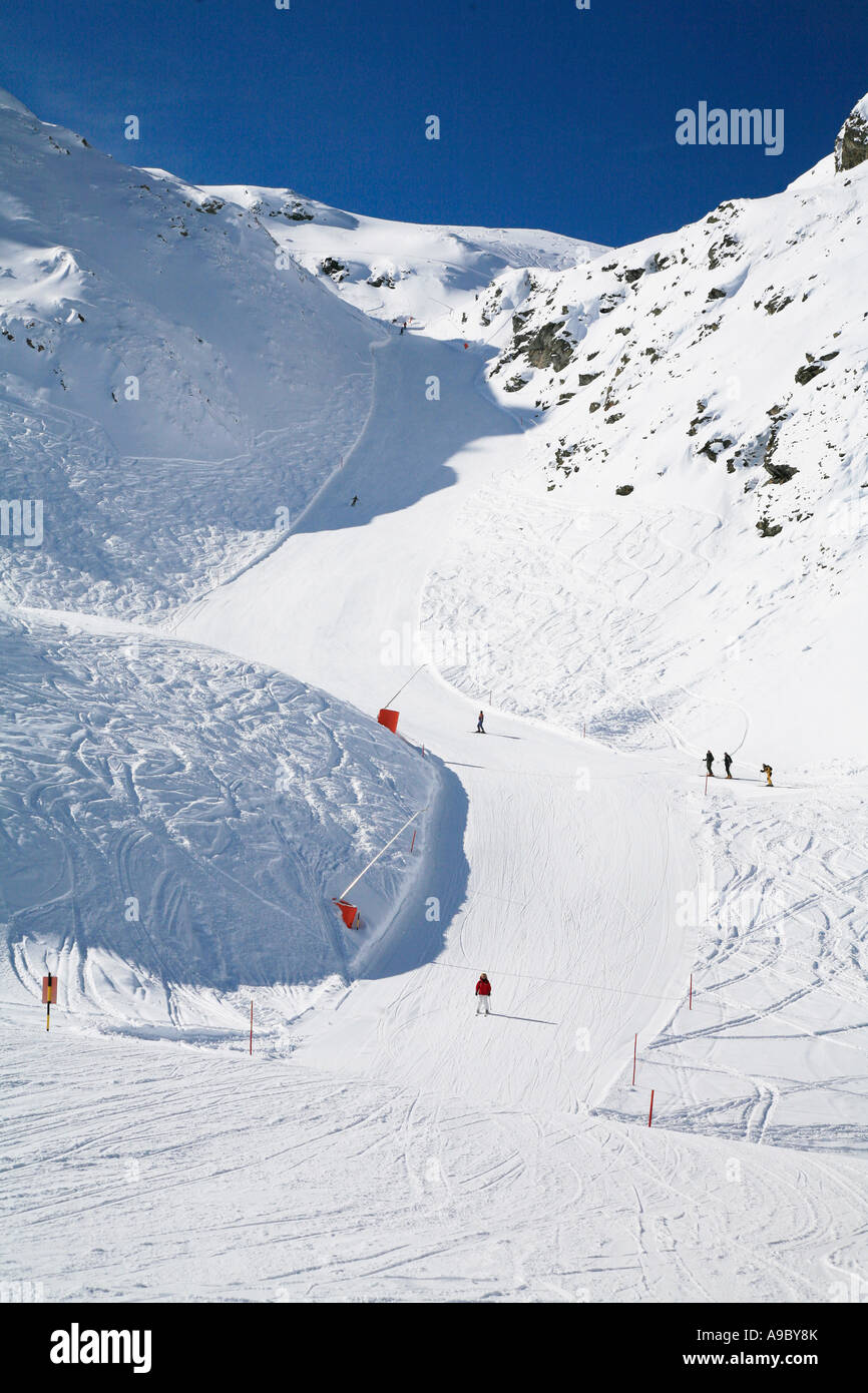 Pisten in Zermatt Schweiz Stockfoto