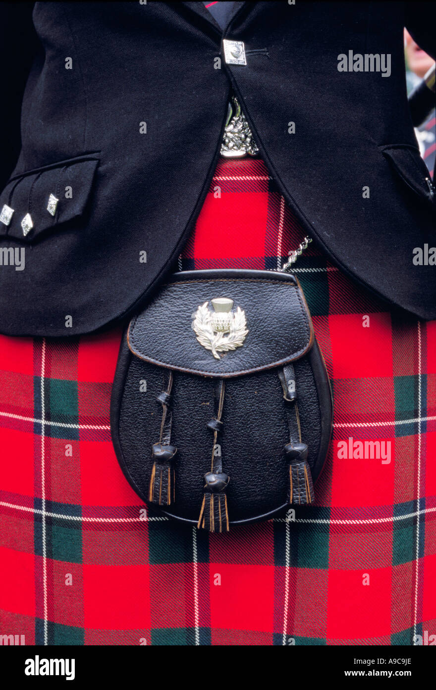 Schottland-Kostüm-Tasche Stockfoto
