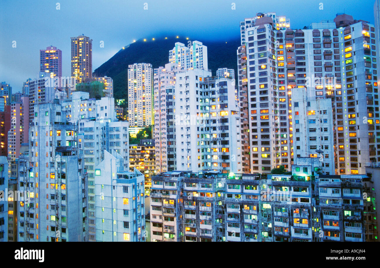 Mid Level Gehäuse im westlichen Teil in Hongkong beherbergt China Ebbe und kommerzielle und Wohnbereich Stockfoto