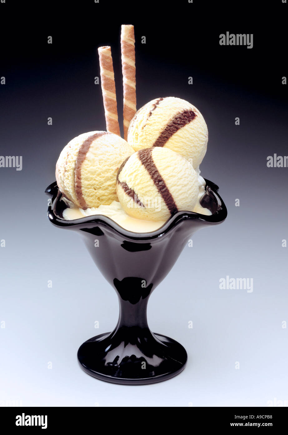 Eis Vanille-Nougat Stockfoto
