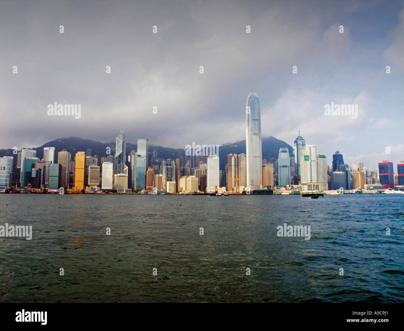 Blick auf den Victoria Hafen Hong Kong China Stockfoto