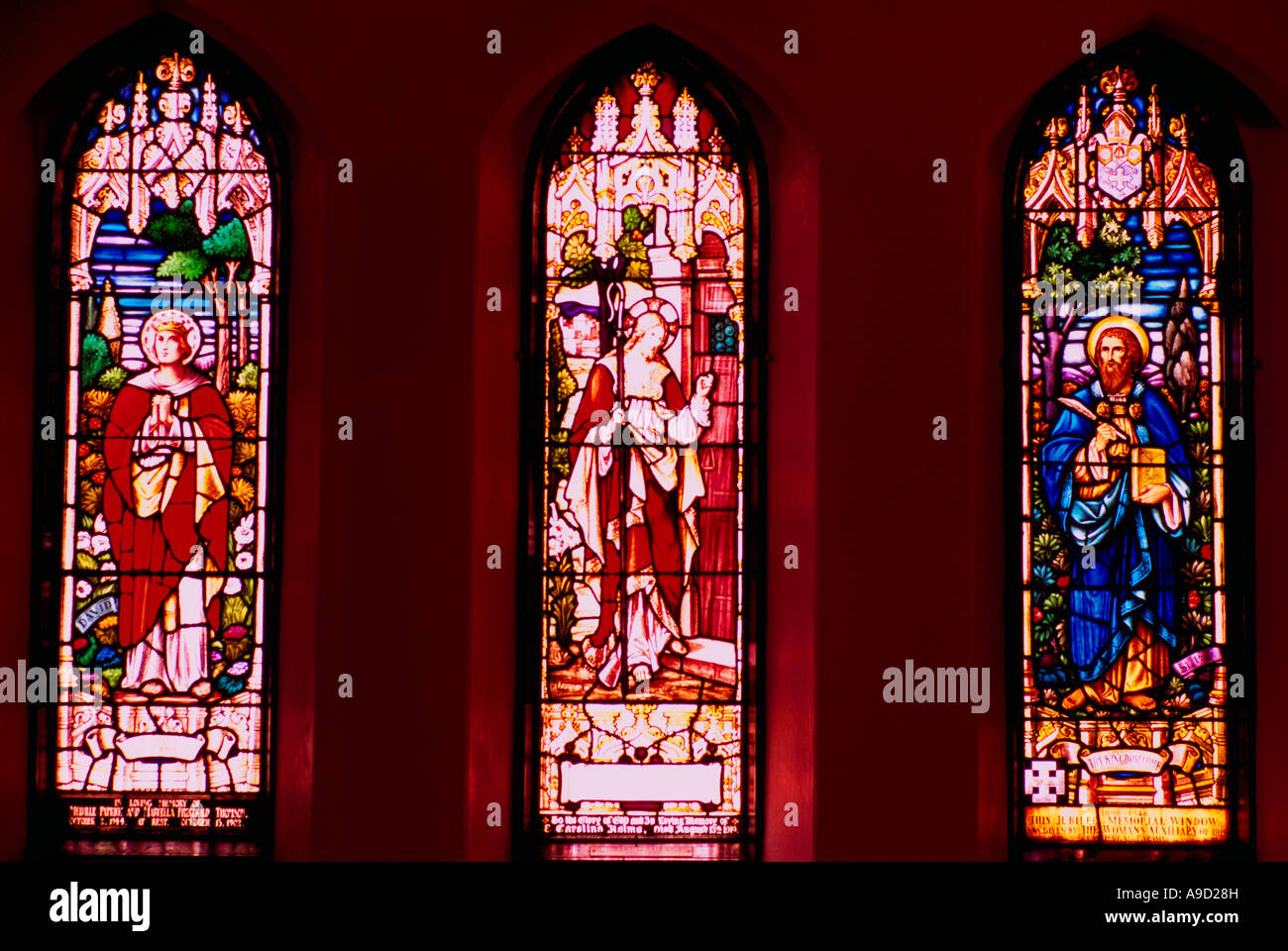 Buntglas-Fenster, Christ Church Cathedral, Vancouver, BC, Britisch-Kolumbien, Kanada Stockfoto