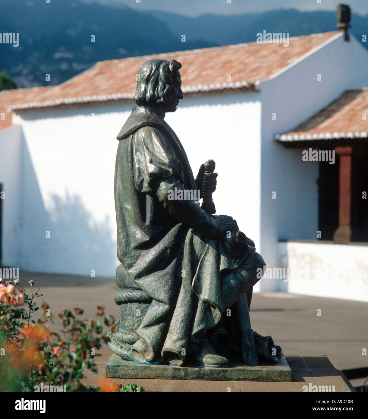 Statue von Christopher Columbus in Santa Caterina Park, Funchal, Madeira, Portugal Stockfoto