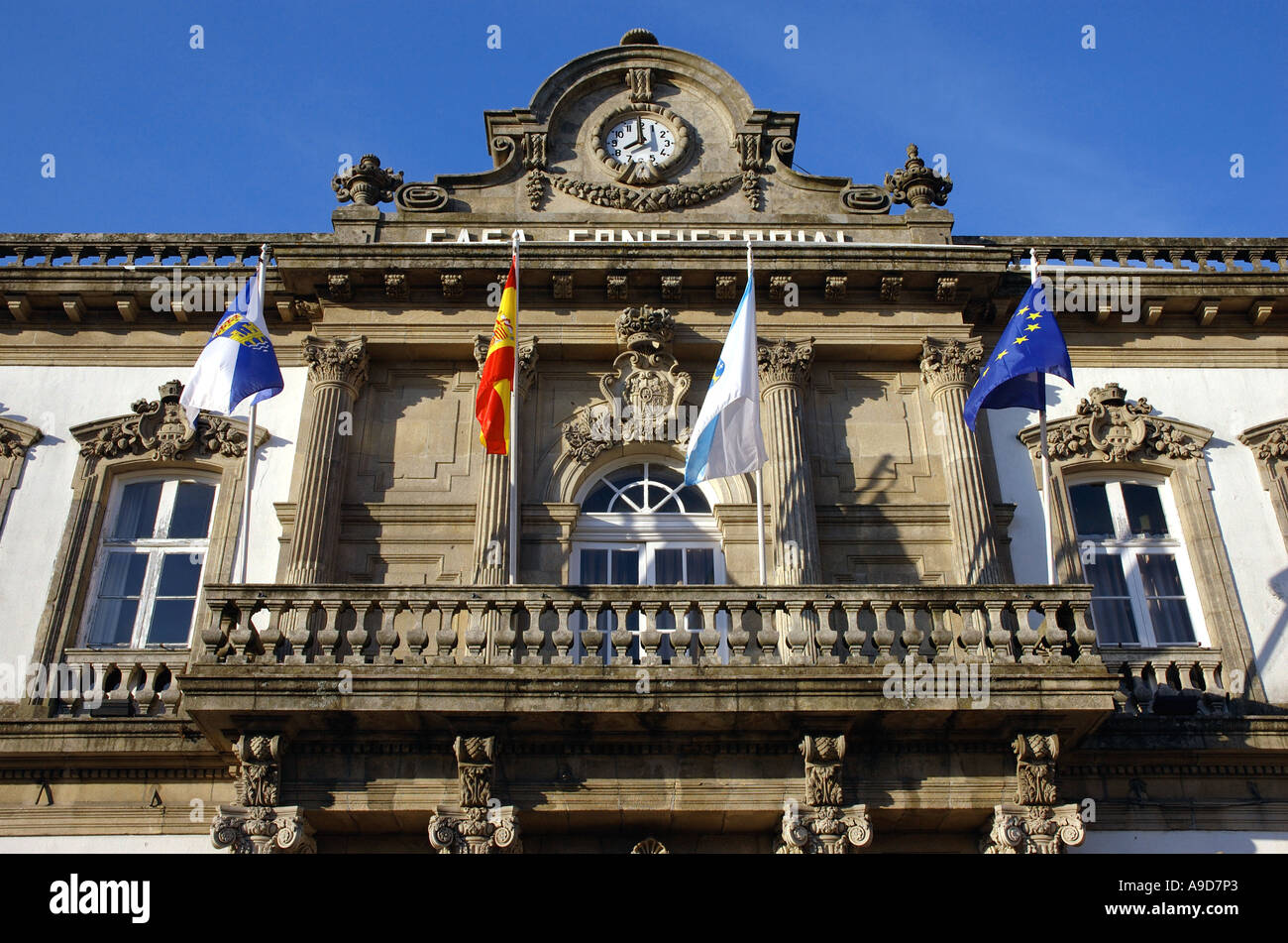 Ansicht von Pontevedra Verfassungsgericht Galizien Spanien iberischen Halbinsel Iberia España Europa Stockfoto