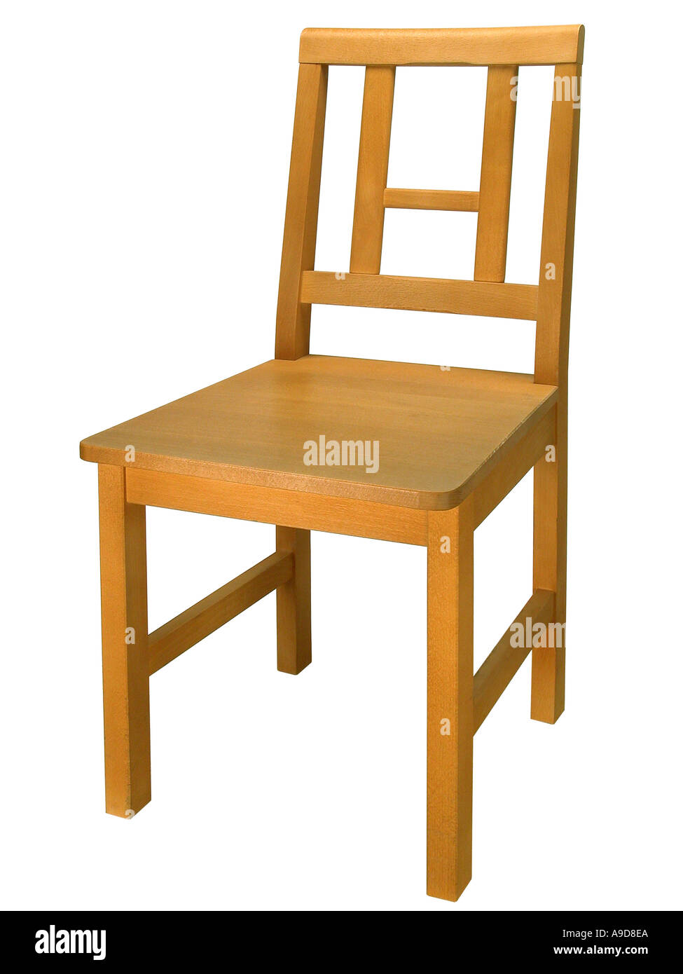 Holzstuhl Stuhl Holz Holzmöbel Sit Sitz einfach nur Stockfoto