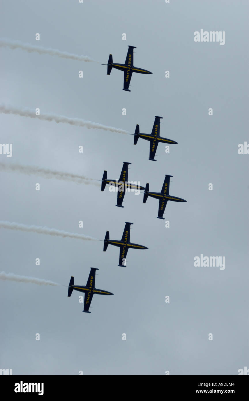 Breitling-Flugschau team l-39 Albatros Stockfoto