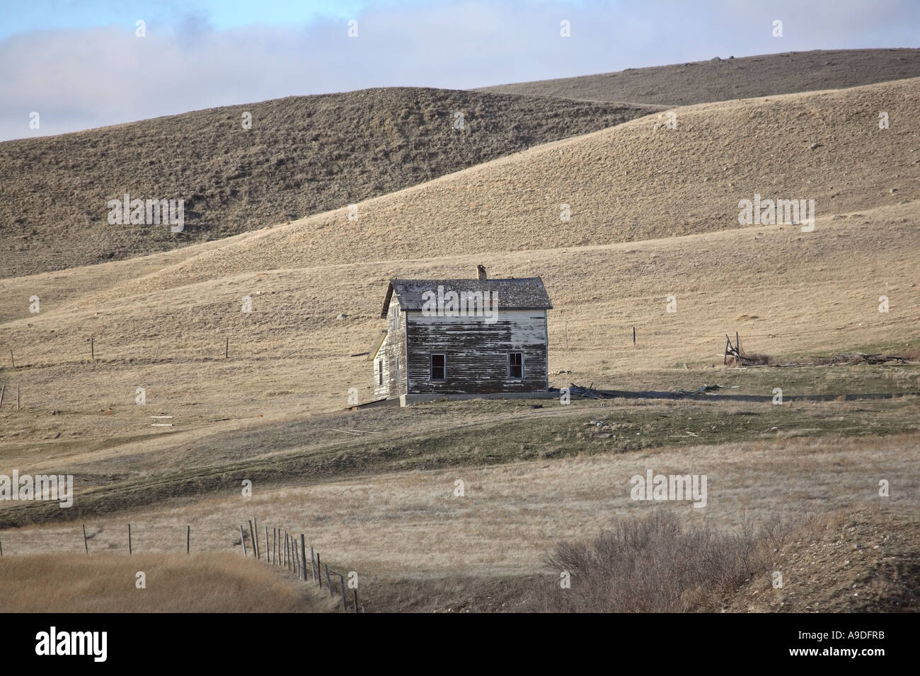 Ein altes Bauernhaus in Missouri Coteau in szenische Saskatchewan Kanada Stockfoto
