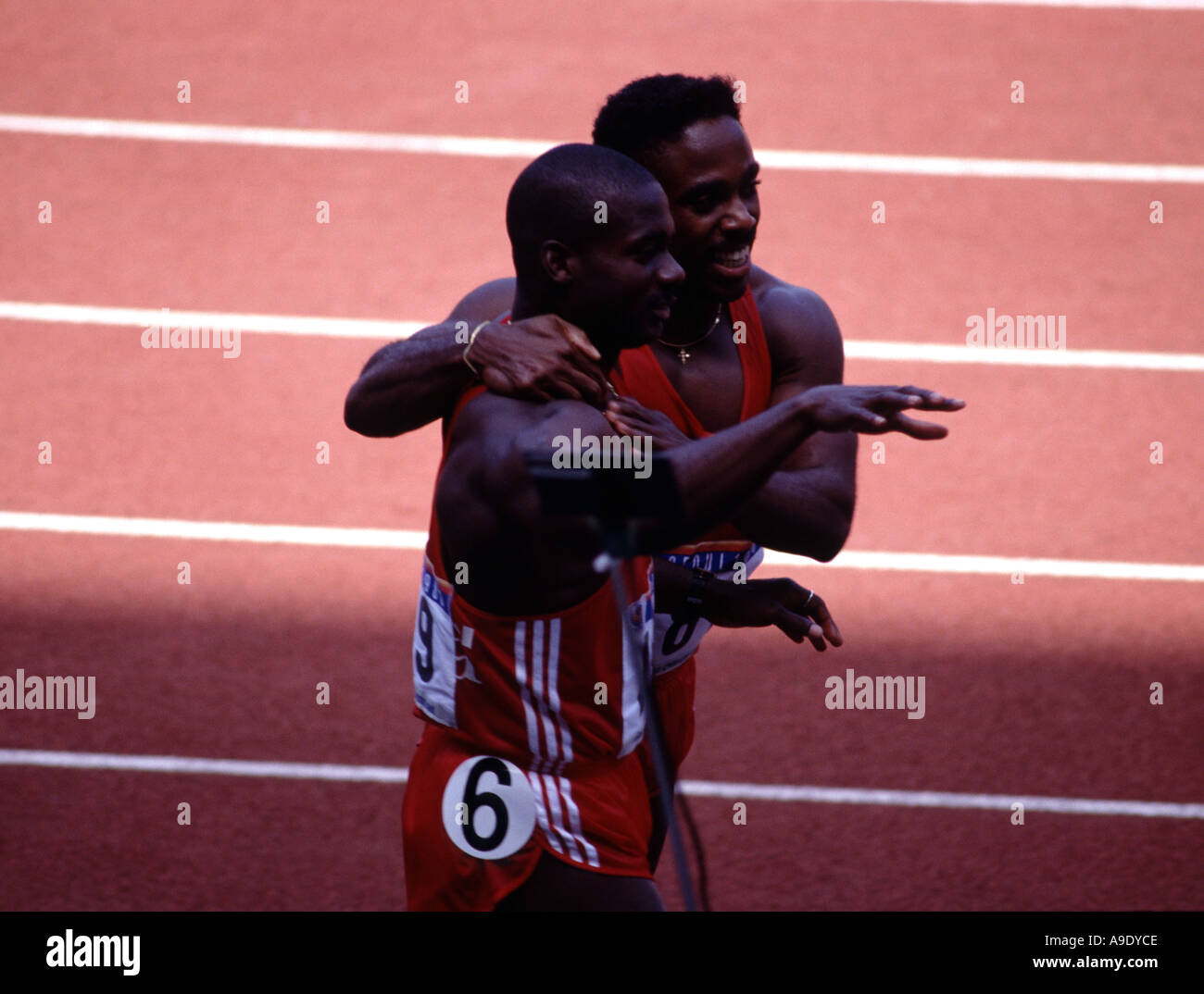 Ben Johnson Kanada gewinnt 100 Meter Korea Seoul Olympics 1988 vor Versagen einen Drogen-Test und verboten. Stockfoto