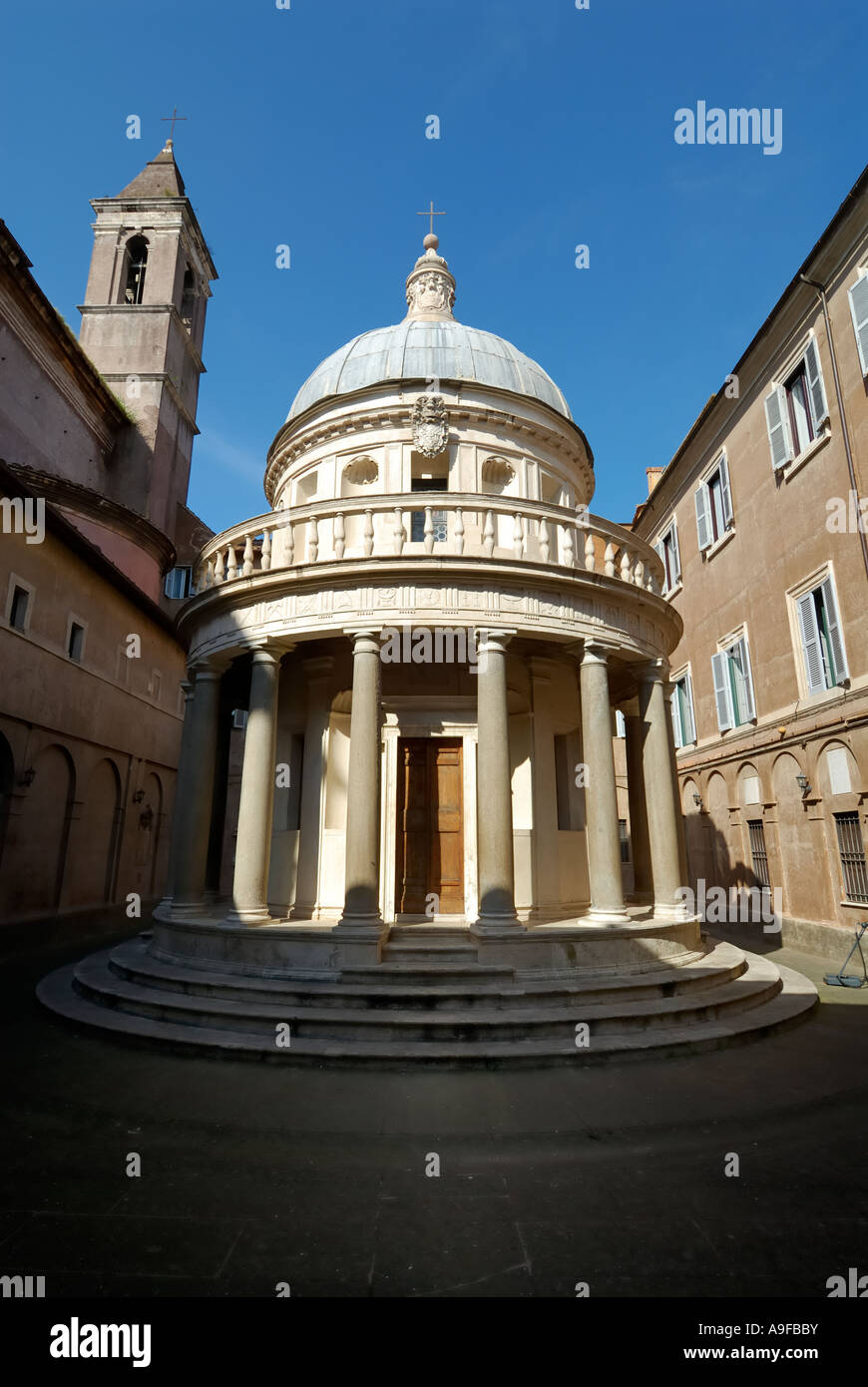 Rom Italien Tempietto di Bramante Piazza San Pietro in Montorio auf dem Gianicolo-Hügel Stockfoto