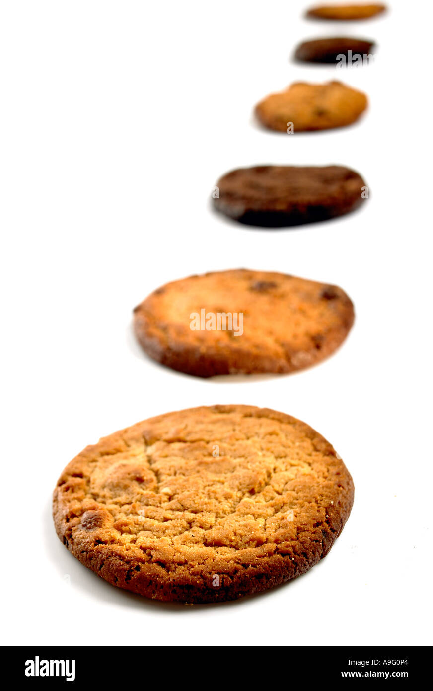 Linie von cookies Stockfoto