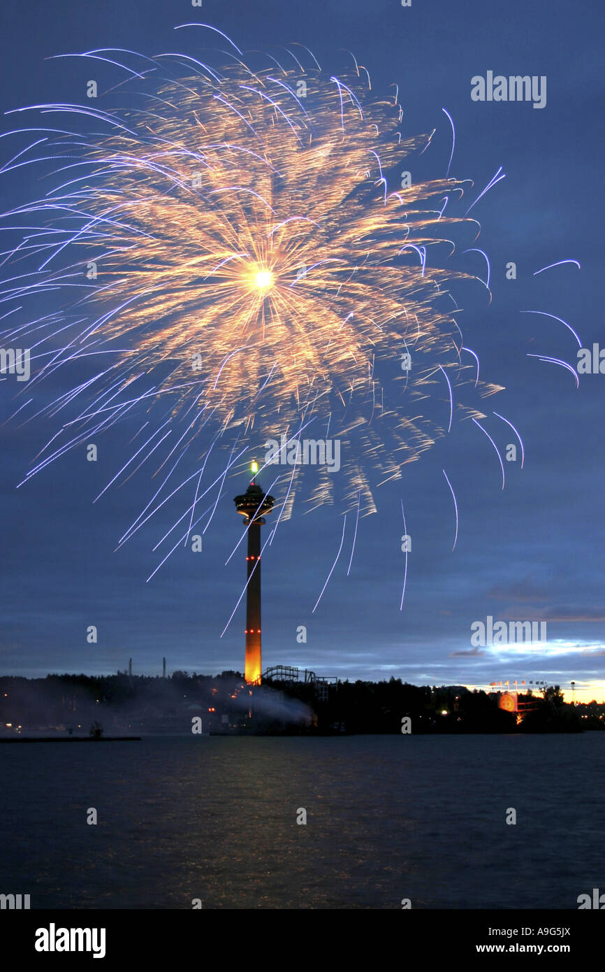 Feuerwerk, Finnland, Tampere Stockfoto