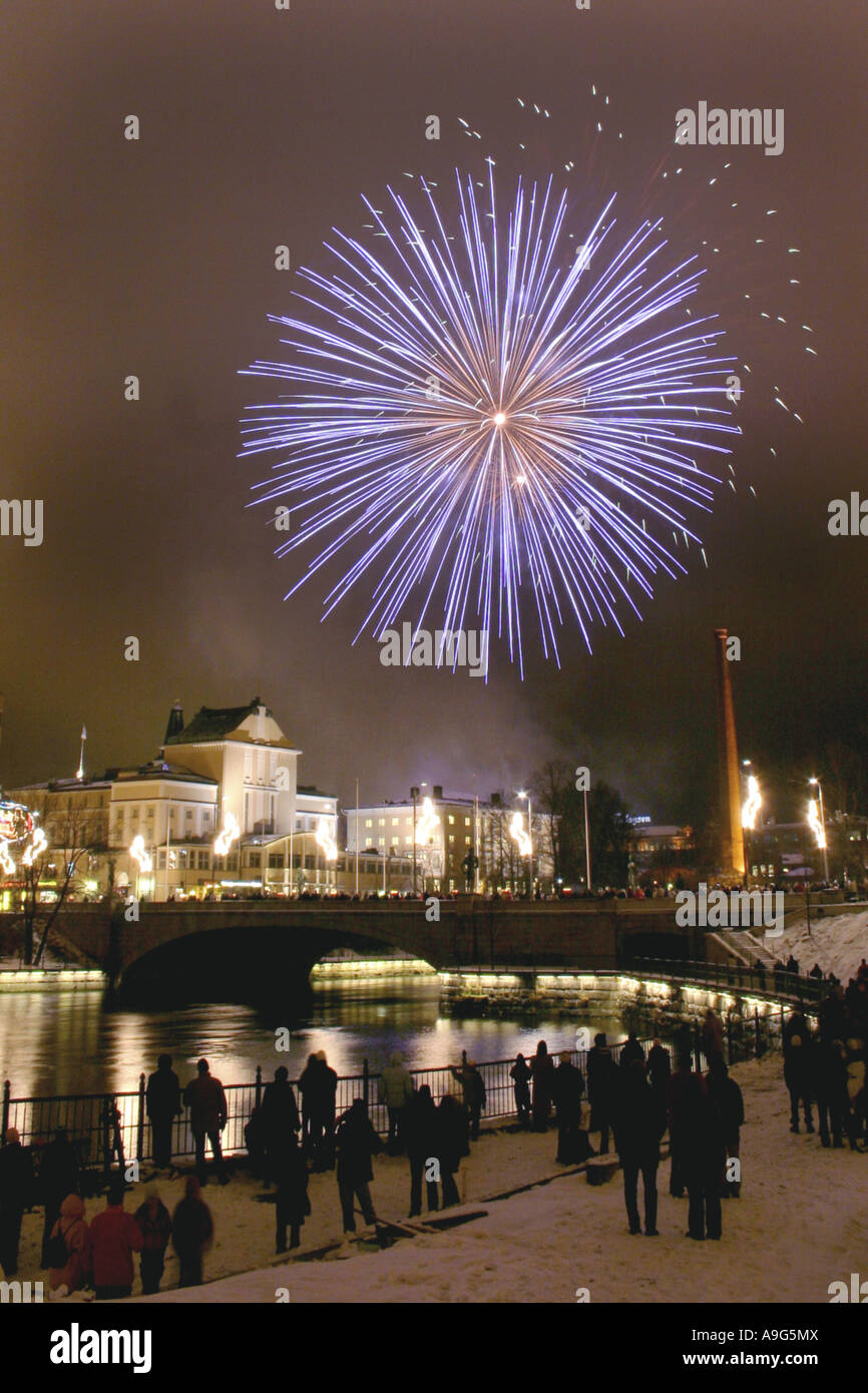 Feuerwerk, Finnland, Tampere Stockfoto