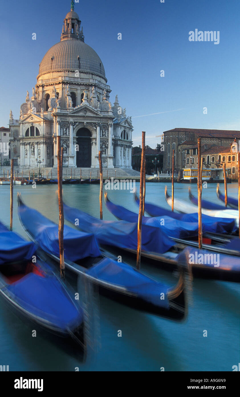 Gondalas Santa Maria della Salute Venedig Italien Stockfoto