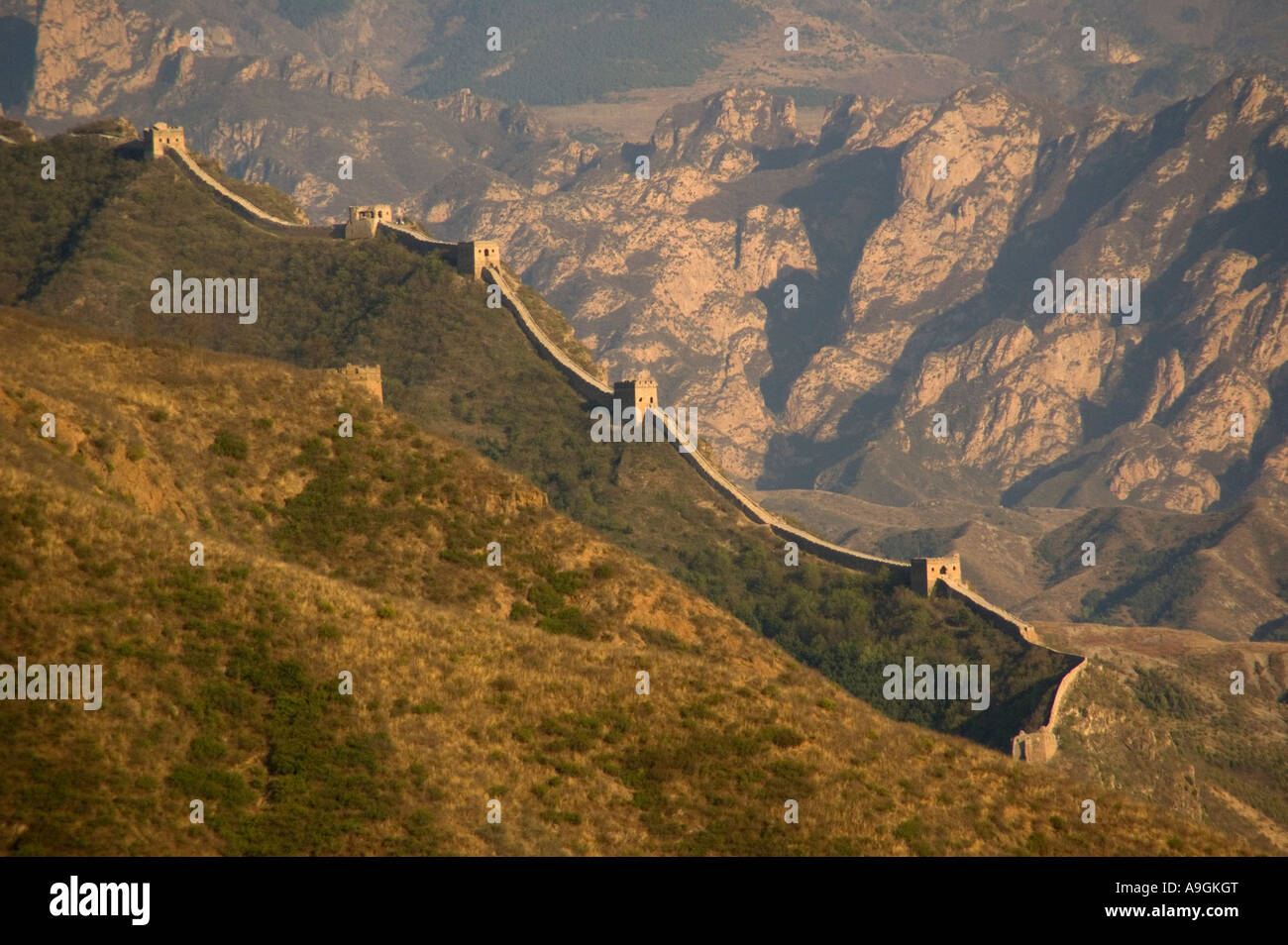 Große Mauer bei Jinshanling Pass nordöstlich von Peking in der Provinz Hebei Stockfoto