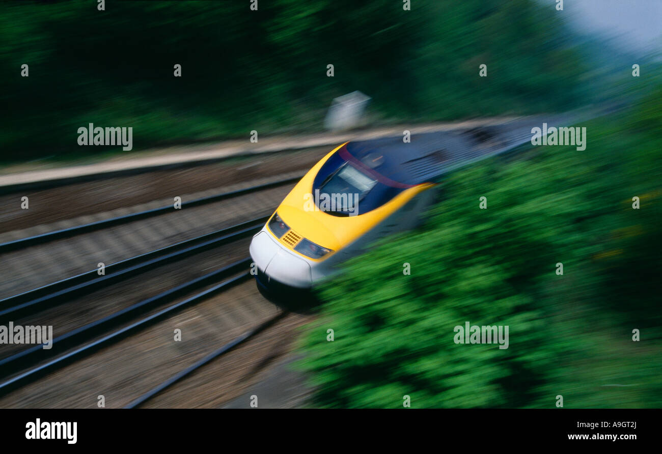 Hochgeschwindigkeitszug Eurostar Kent UK Stockfoto