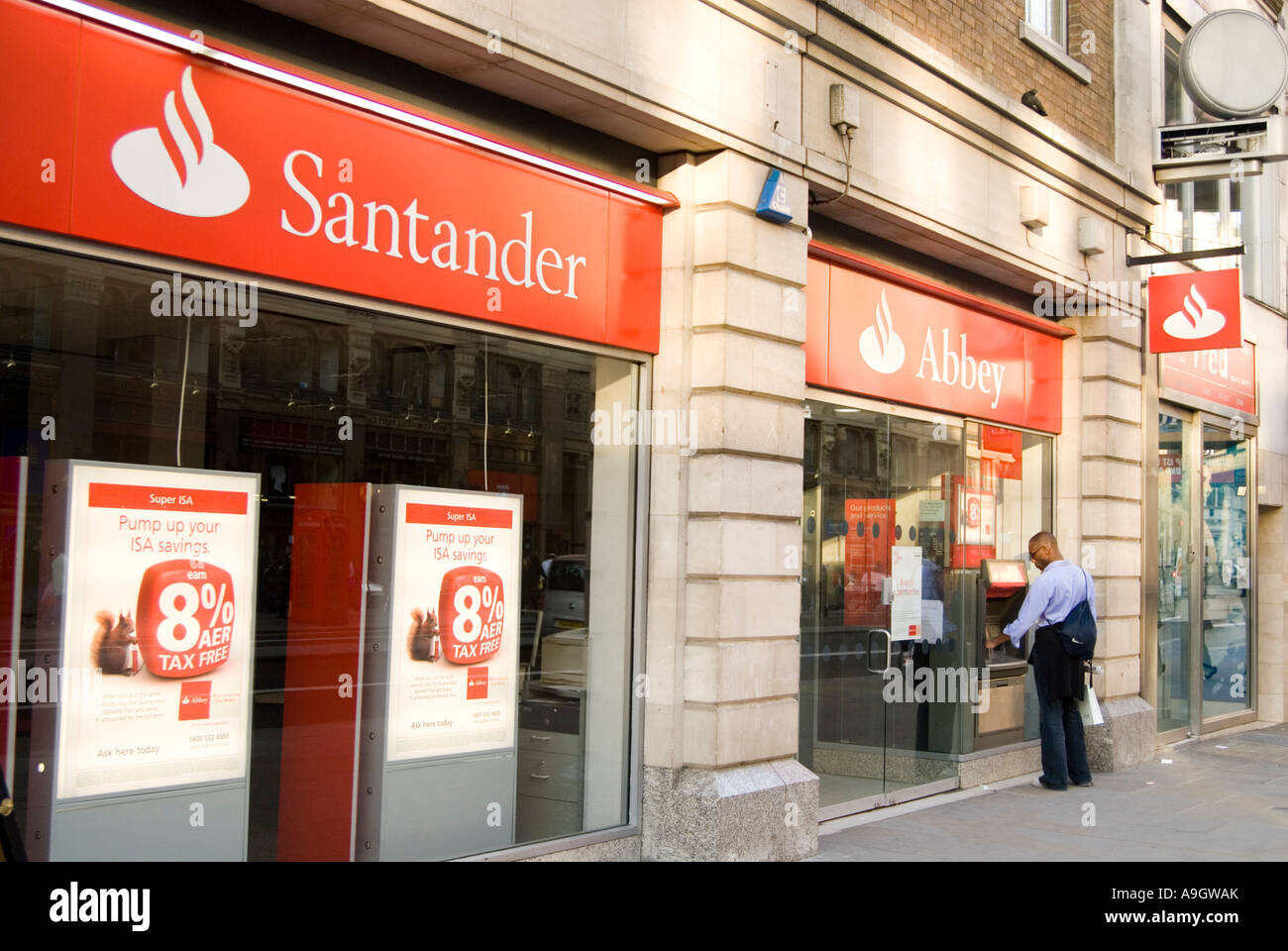 Santander Abtei Bank London England UK Stockfoto