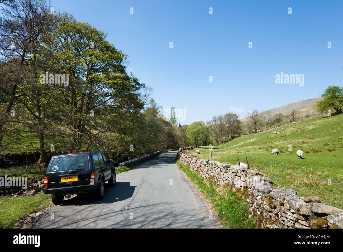 Landstraße in der Nähe von Cowgill, Dentdale, Yorkshire Dales National Park, North Yorkshire, England, UK Stockfoto