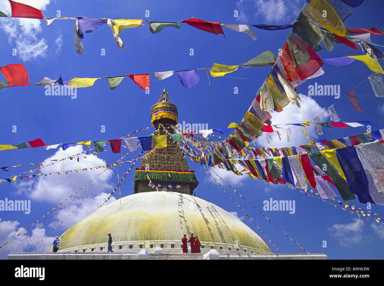 Nepal Kathmandu Bodnath stupa Stockfoto