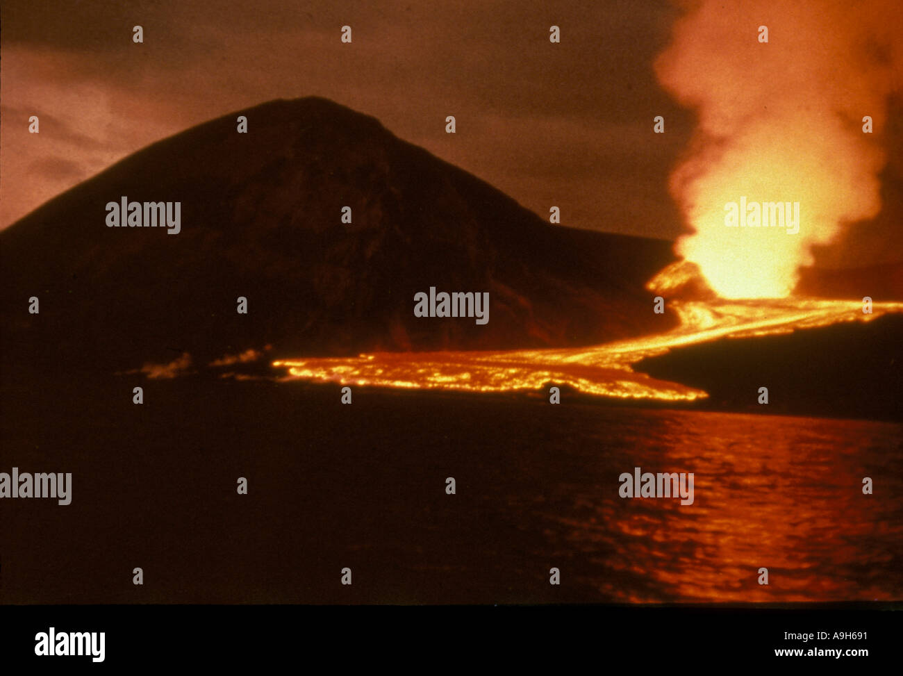 Vulkan Island Lavastrom nach Ausbruch Surtsey Stockfoto