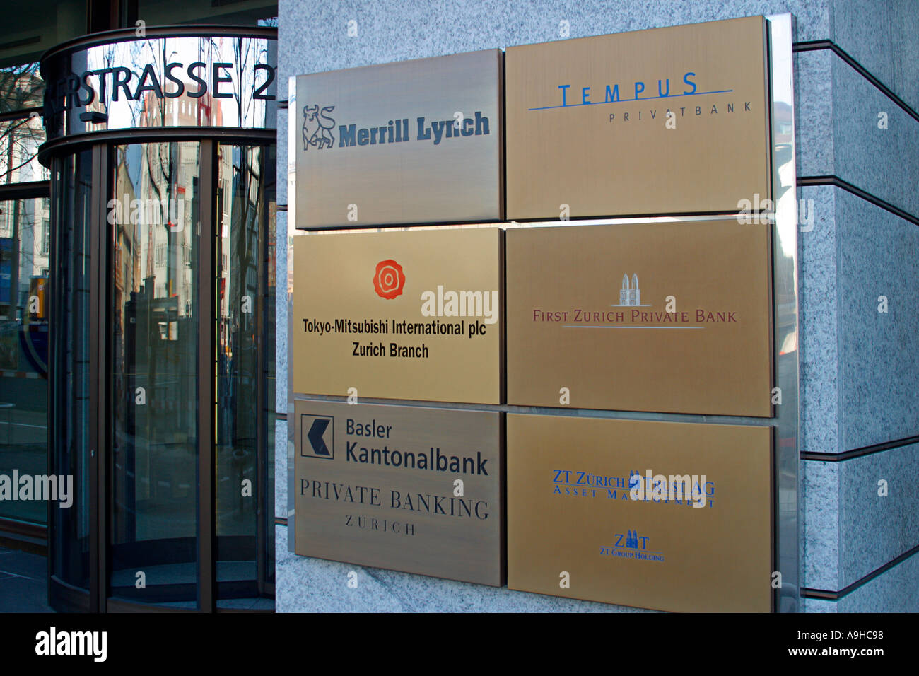 Schweiz Zürich Banking Haus Private Banking Stockfoto