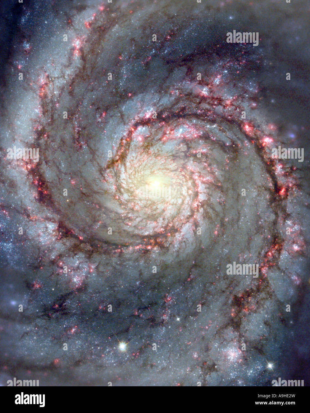 Das Herzstück der Whirlpool-Galaxie vom Hubble-Weltraumteleskop Stockfoto Das Herzstück der Whirlpool-Galaxie vom Hubble-Weltraumteleskop Stockfoto