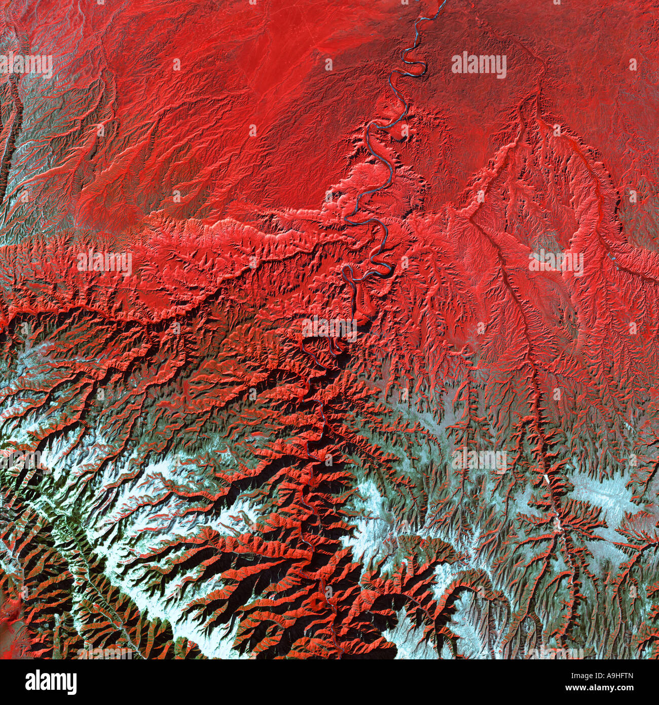 Utahs Green River und Desolation Canyon wie vom Weltraum aus gesehen Stockfoto