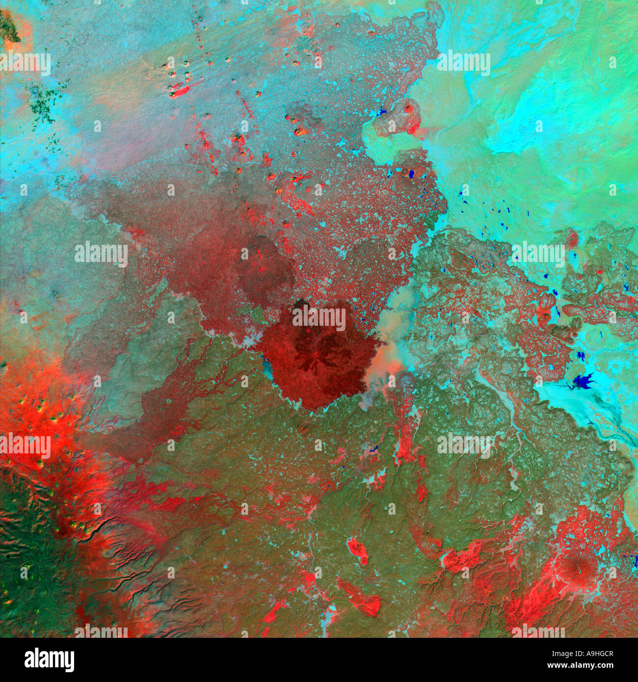 Die syrische Wüste Teile der modernen Syrien-Jordanien-Saudi-Arabien und Irak abdecken, wie vom Weltraum aus gesehen Stockfoto