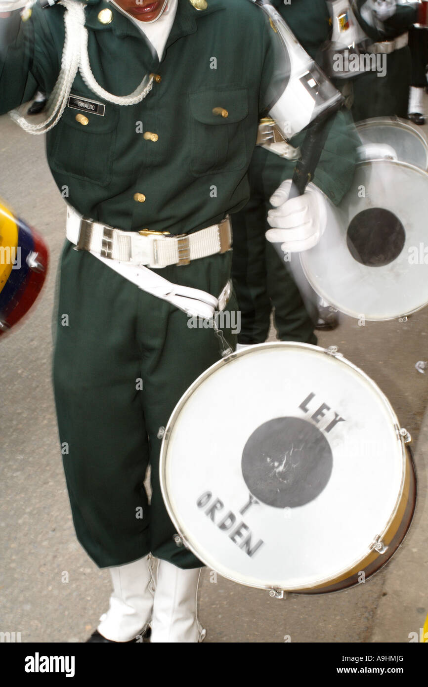 Soldat der Militar Polizei während einer Parade, Tunja, Kolumbien, Südamerika Stockfoto