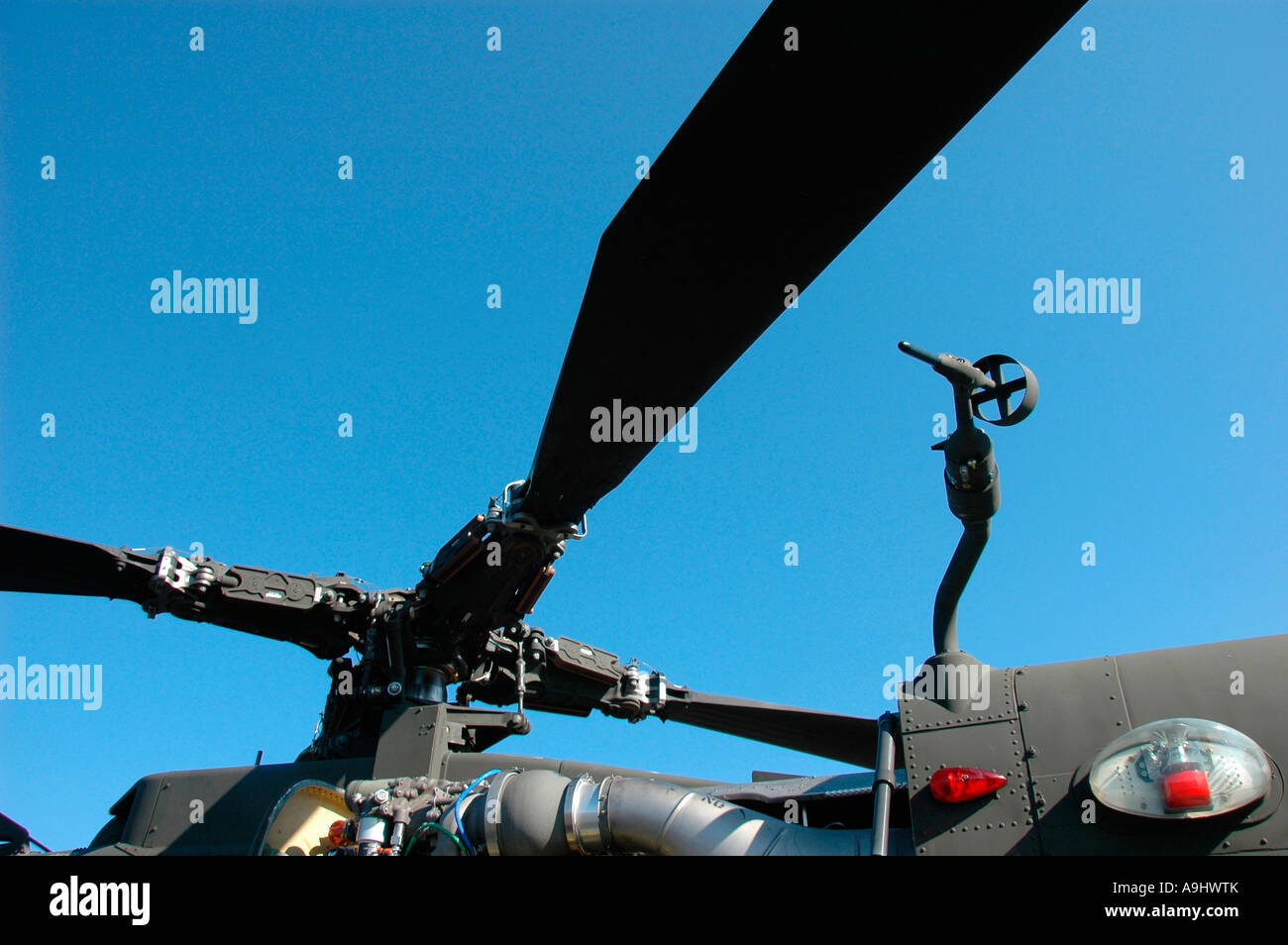 Armee Cobra AH 64D Gunship Helikopter-Rotor-Geschwindigkeit-Indicater Stockfoto